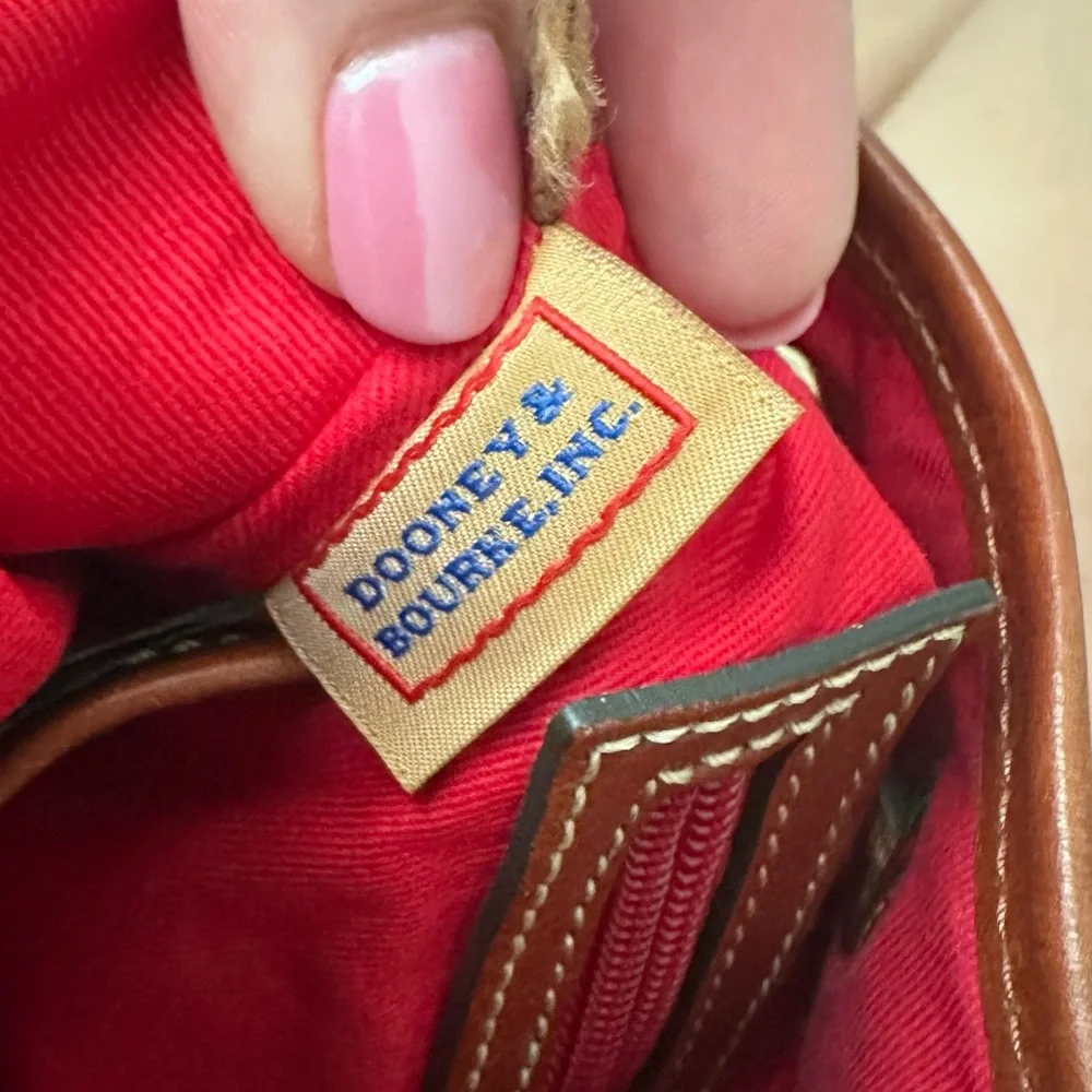 Dooney & Bourke Red Pebble Leather Drawstring Shoulder Bag and Wallet